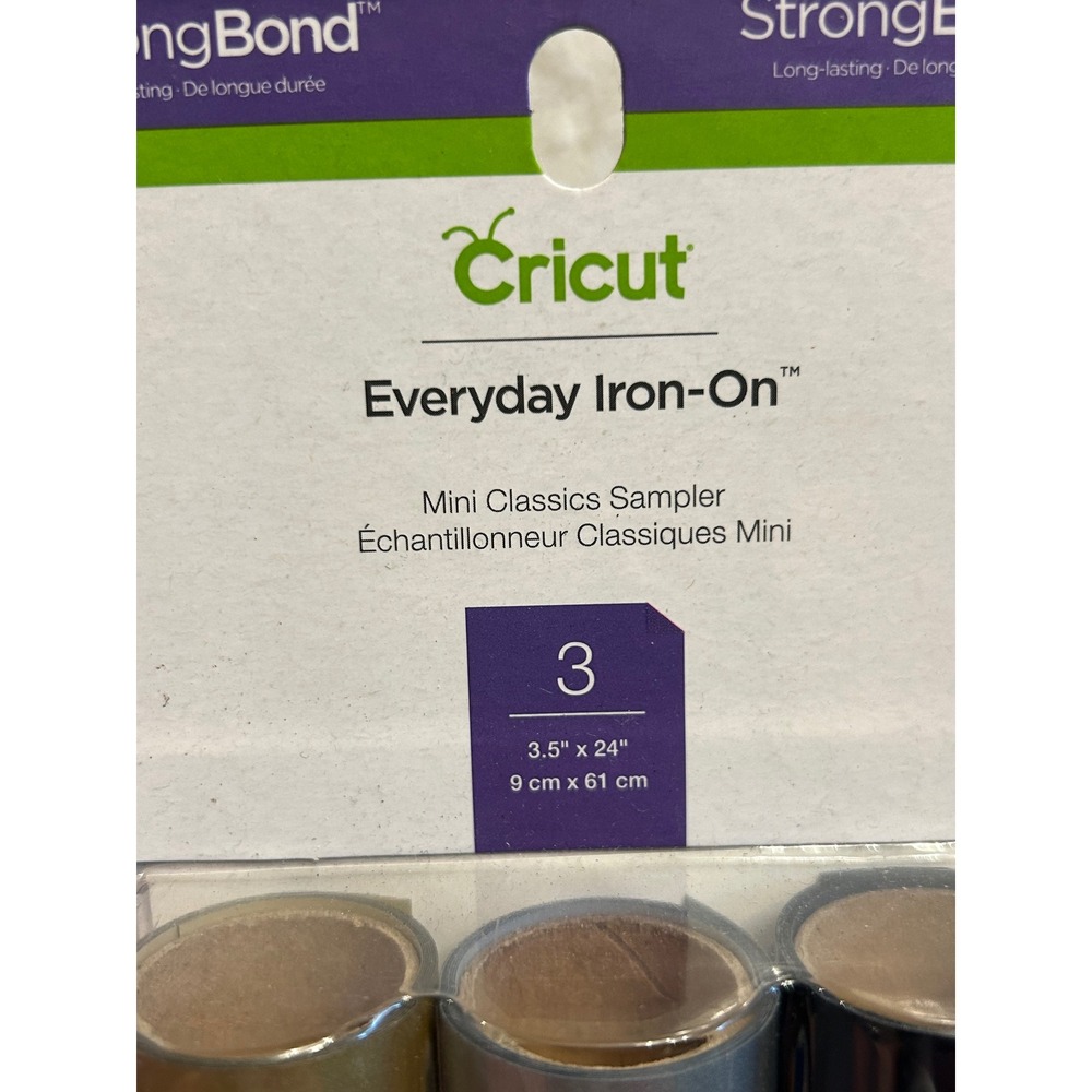 Cricut Everyday Iron-On Mini Classics Sampler Gold Silver Black 3.5x24 2006226 - Picture 2 of 5